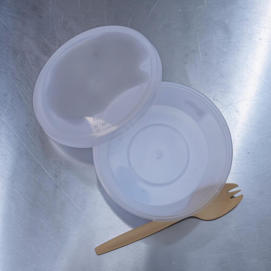 12oz Round PP Clear Microwave Container With Lid 340ml Open - Propus Packaging