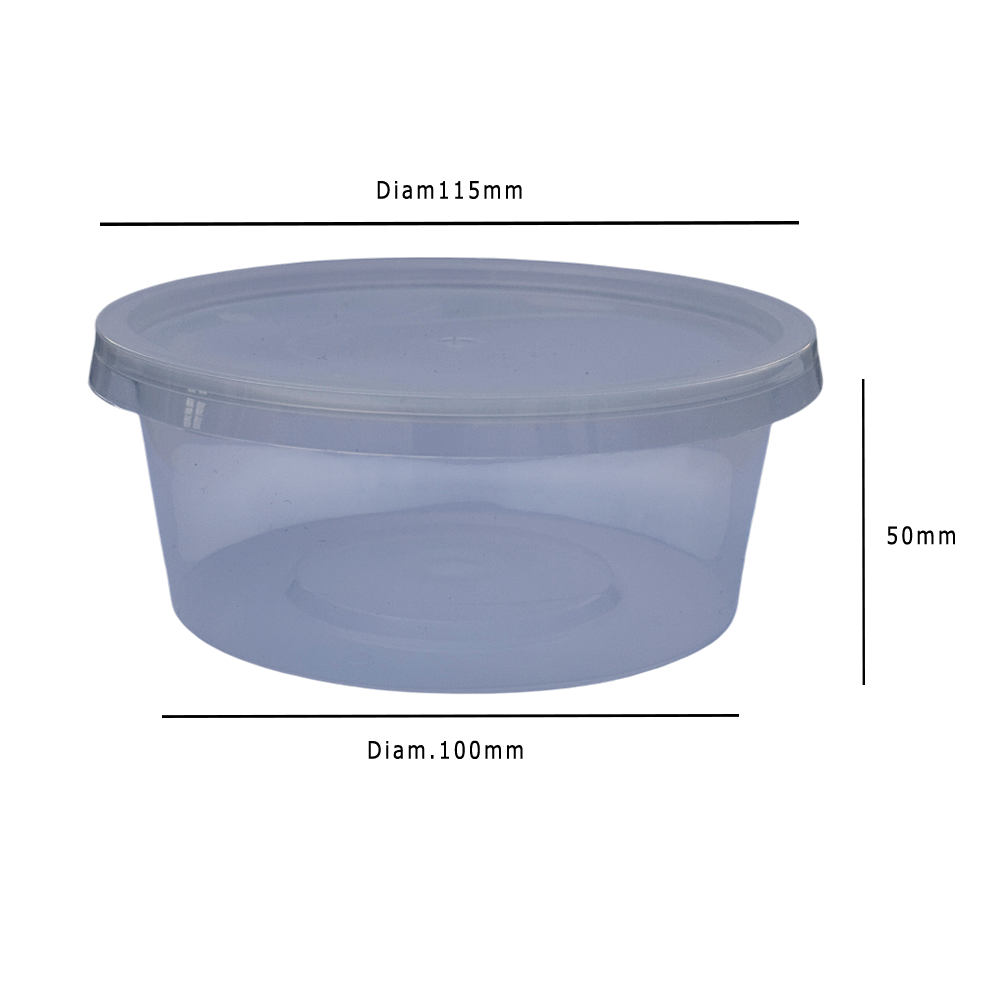 12oz Round PP Clear Microwave Container With Lid 340ml Dimensions - Propus Packaging