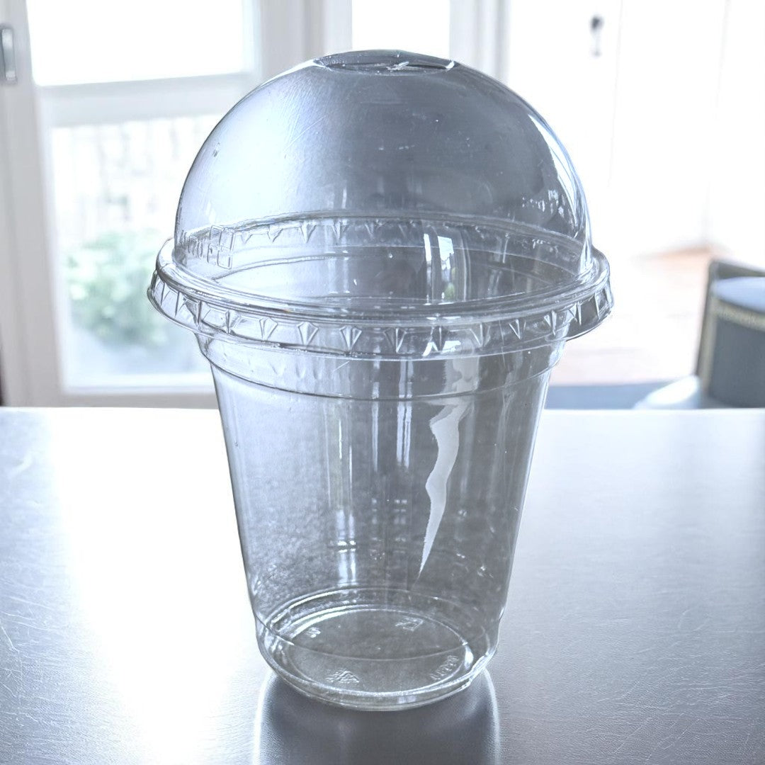 Clear 12oz Smoothie Cups With Dome Lid With Cross Hole - Propus Packaging