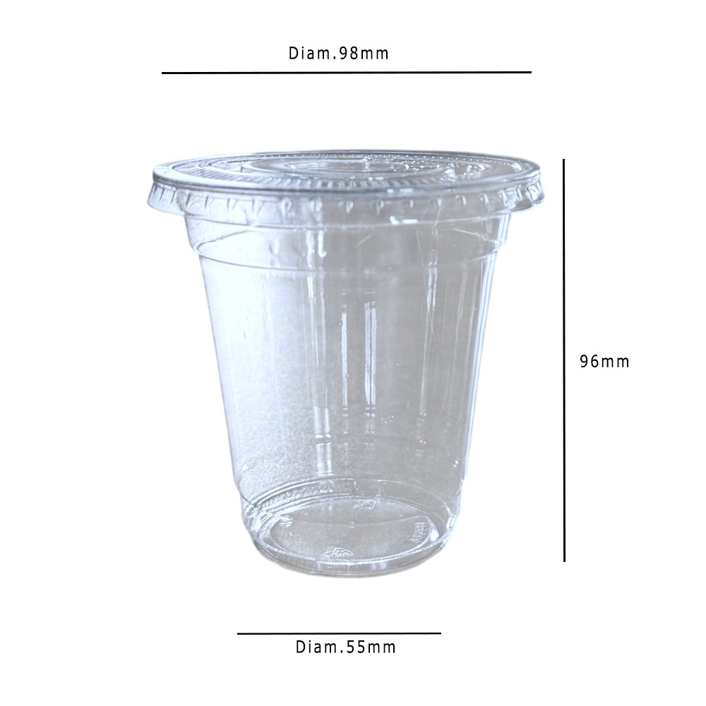 Clear 12oz Smoothie Cups With Flat Lid With Cross Hole Dimensions - Propus Packaging
