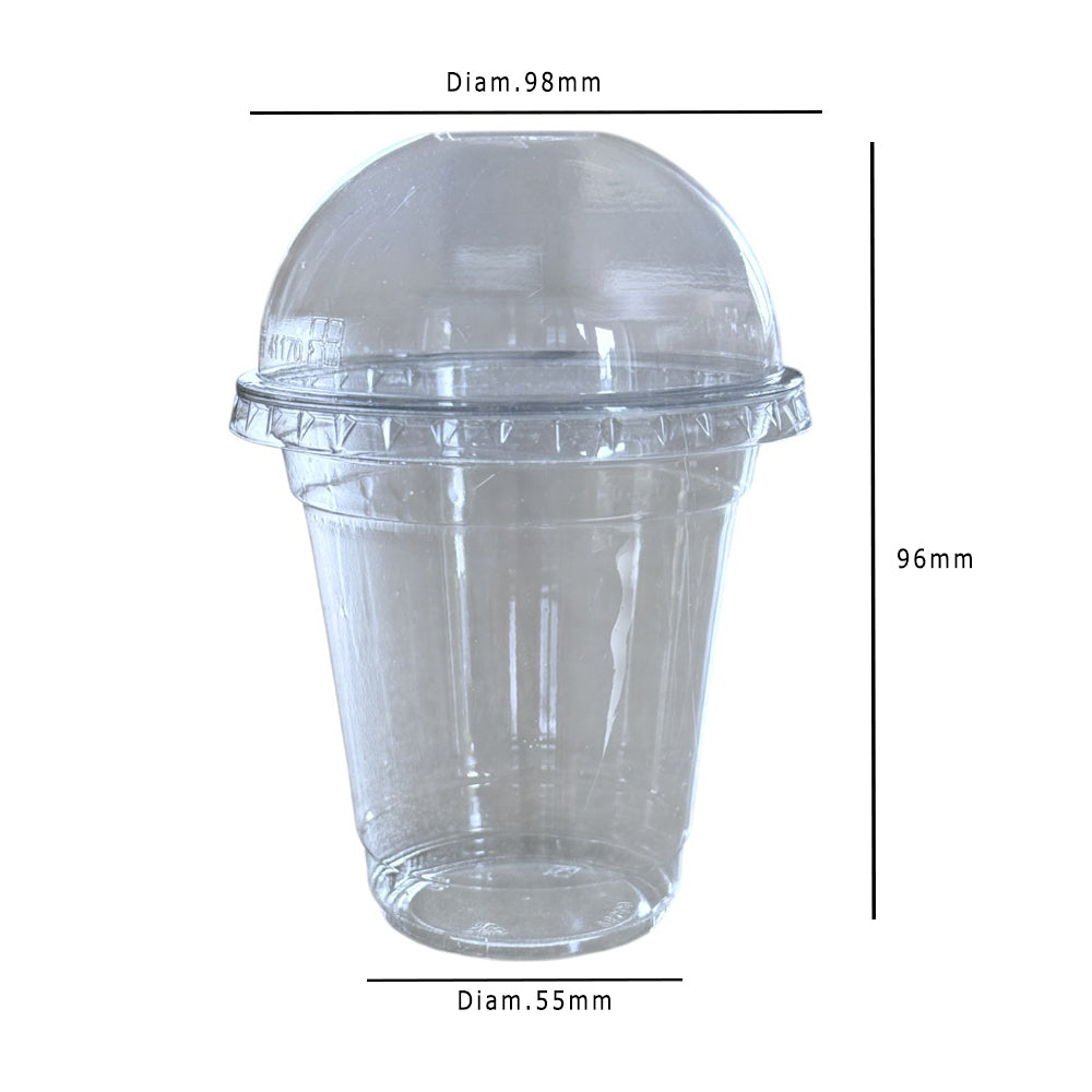 Clear 12oz Smoothie Cups With Dome Lid With Cross Hole Dimensions - Propus Packaging