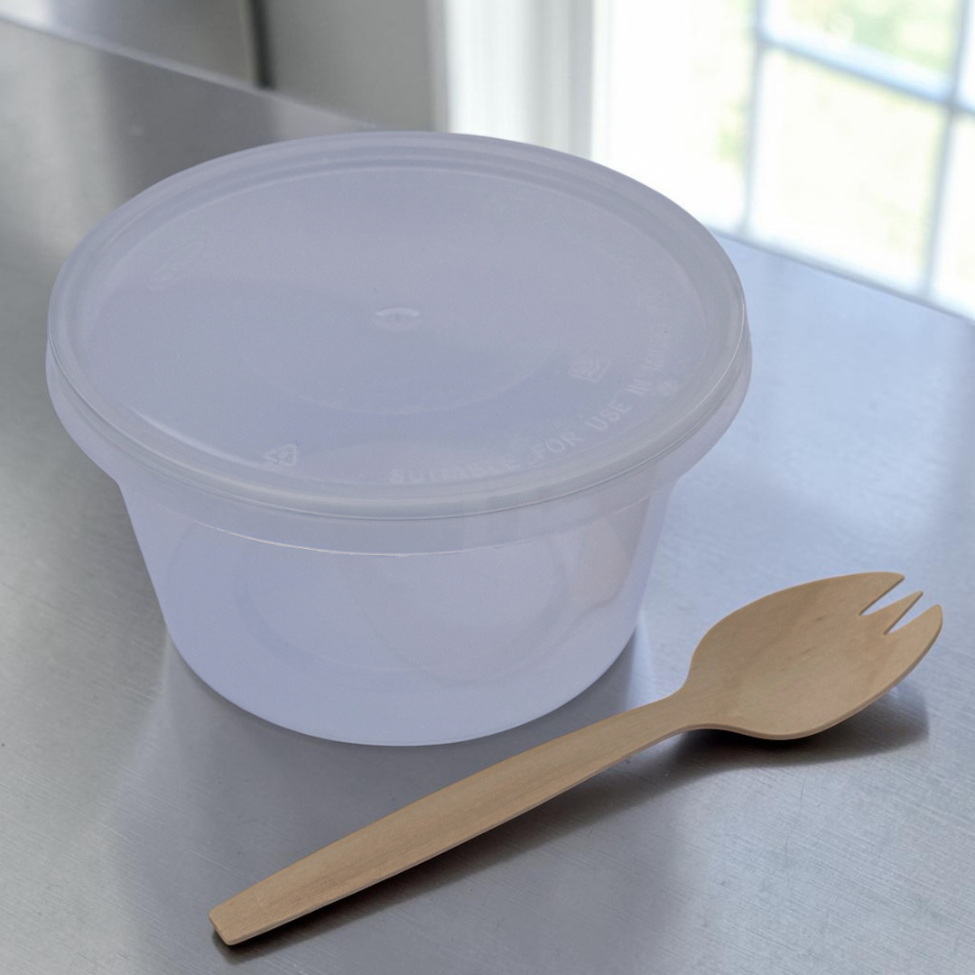 16oz Round PP Clear Microwave Container With Lid 450ml Closed - Propus Packaging