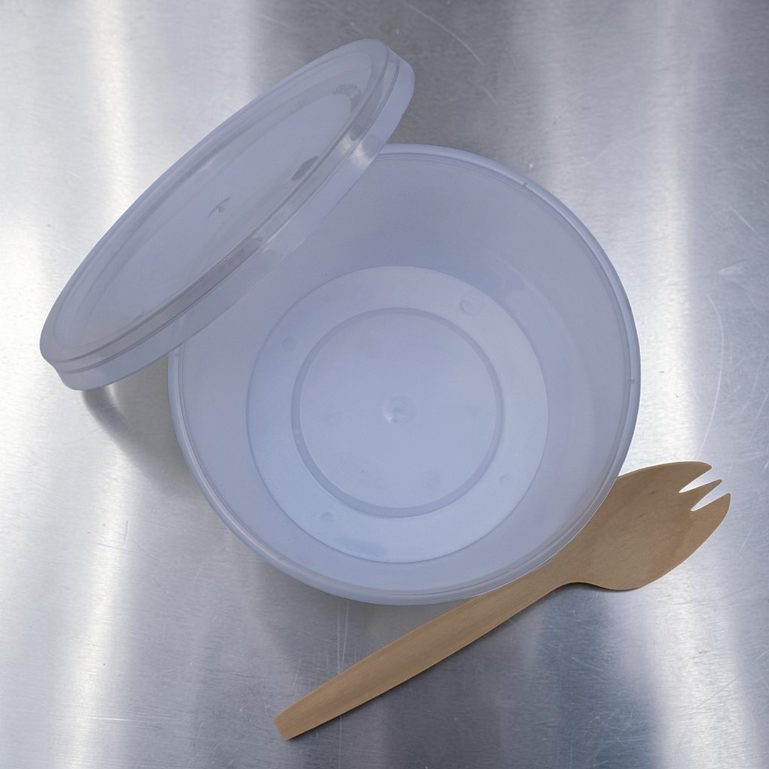 16oz Round PP Clear Microwave Container With Lid 450ml Open - Propus Packaging