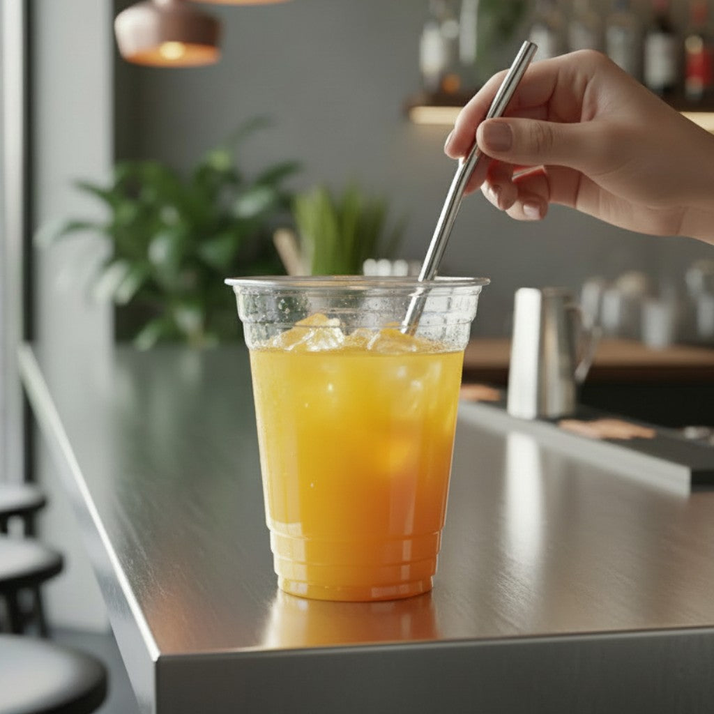 RPET Clear Smoothie Cups 16oz Lifestyle - Propus Packaging