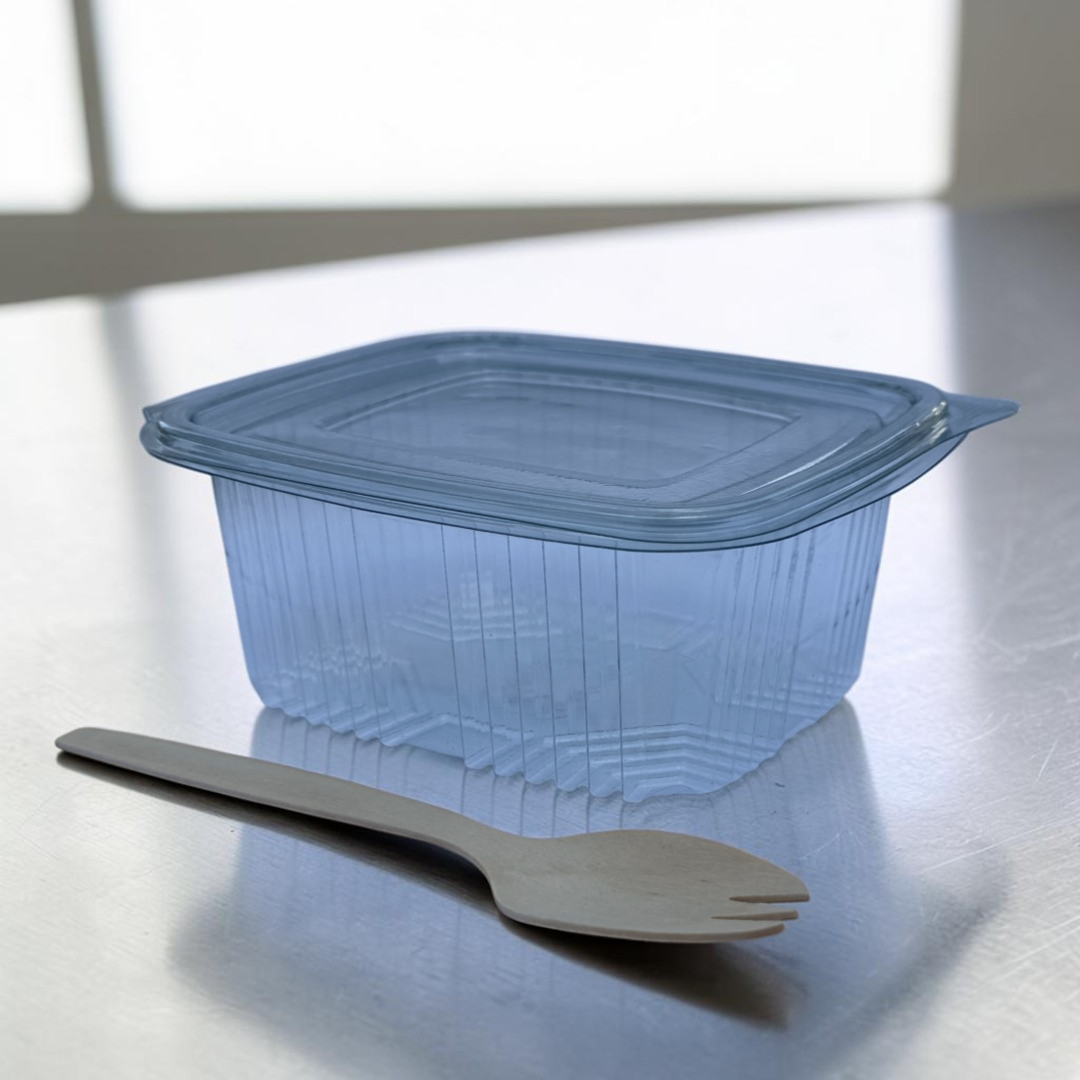 17oz PET Clear Hinged Plastic Container 500ml Closed - Propus Packaging