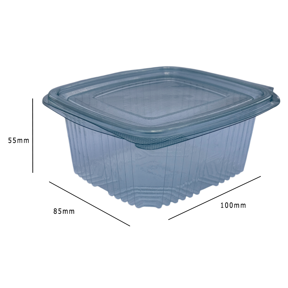 17oz PET Clear Hinged Plastic Container 500ml Dimensions - Propus Packaging