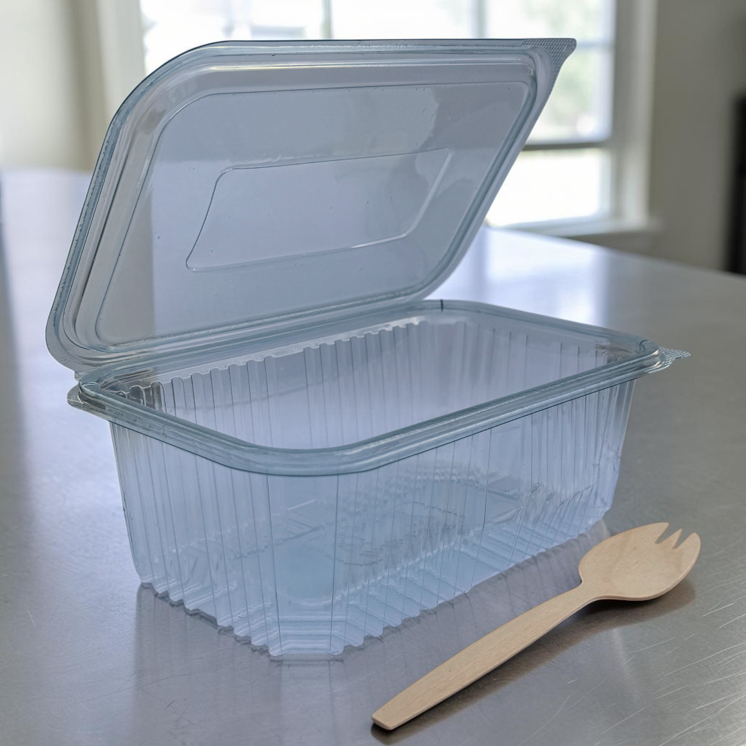 34oz PET Clear Hinged Plastic Container 160x90x60mm 1000ml - Propus Packaging