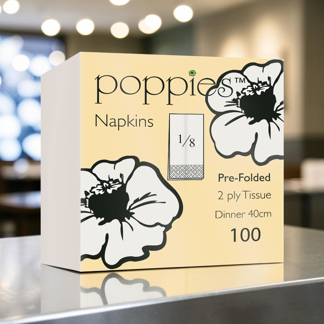 Premium White 2-Ply Paper Napkin 40x40cm 8 Fold Packed - Propus Packaging