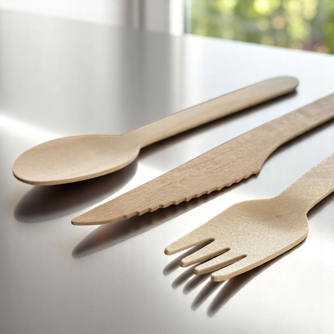 4 in 1 Wooden Takeaway Cutlery Set - Cutlery - Propus Packaging