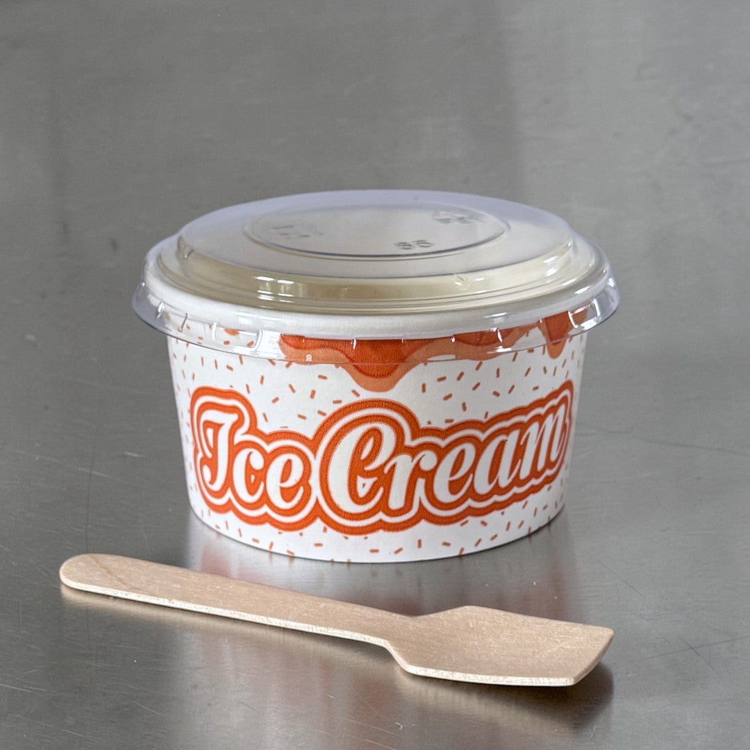 5oz Ice Cream Tub With Print With Clear Flat Lid - Propus Packaging