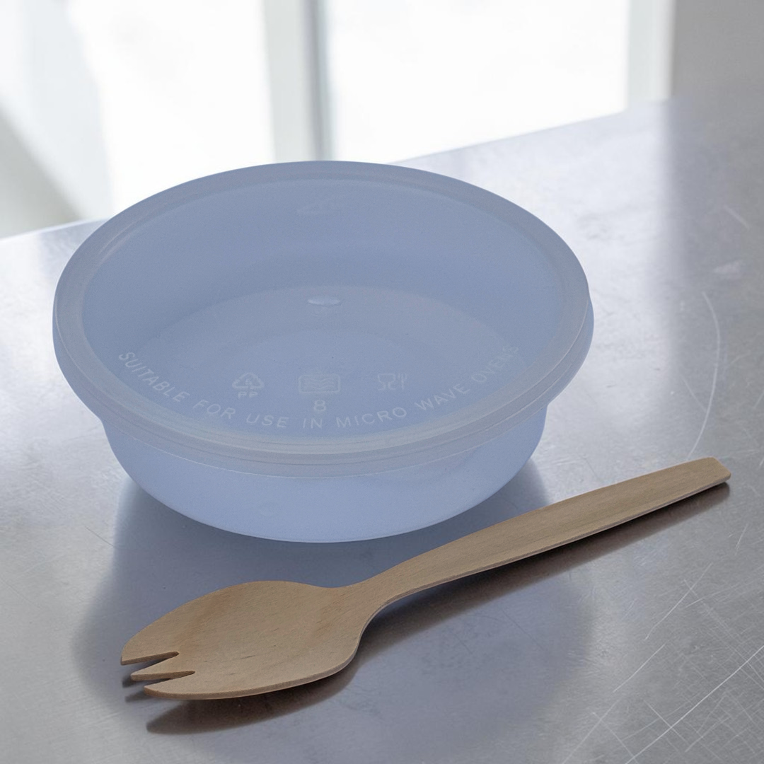 8oz Round PP Clear Microwave Container With Lid 228ml Closed - Propus Packaging