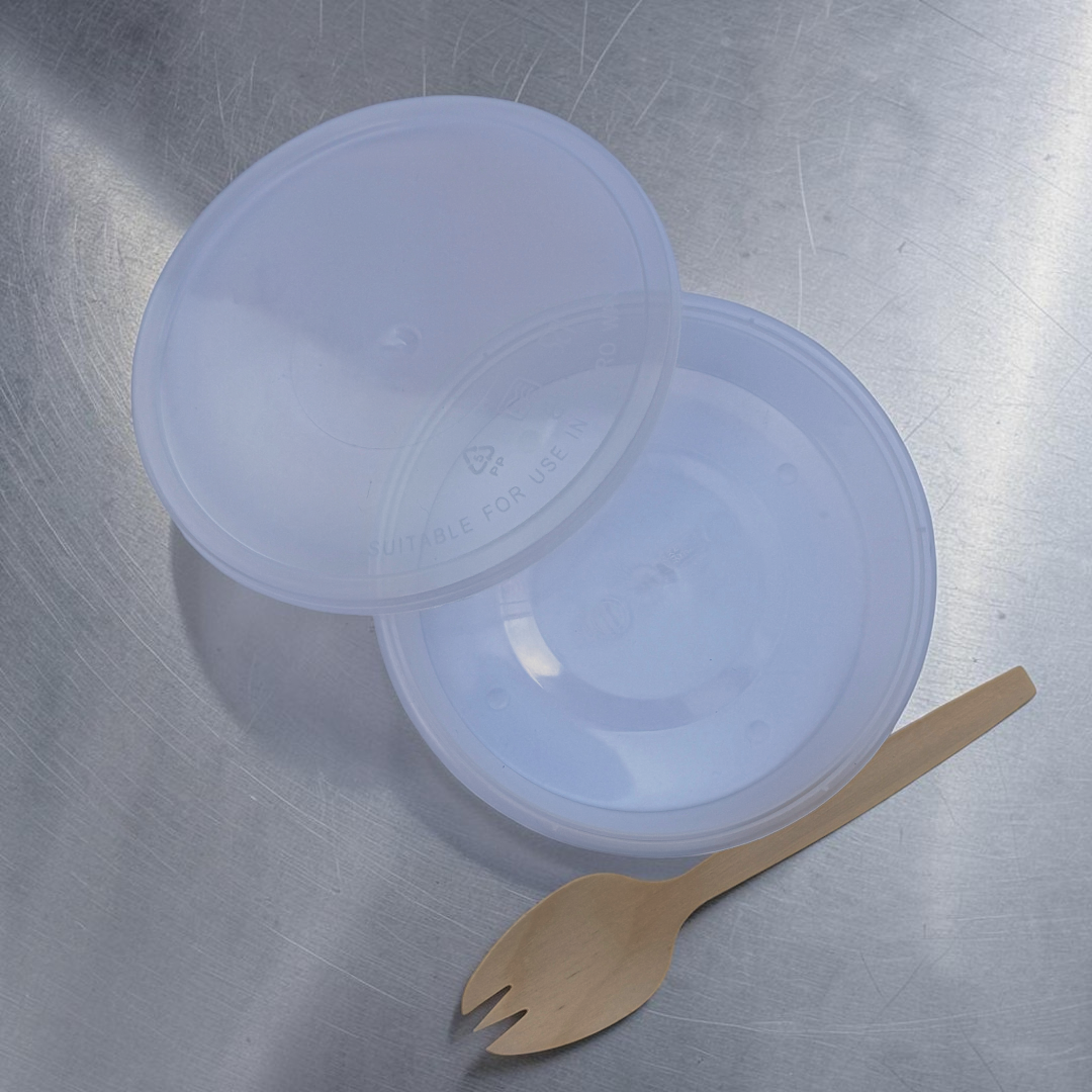 8oz Round PP Clear Microwave Container With Lid 228ml Open - Propus Packaging