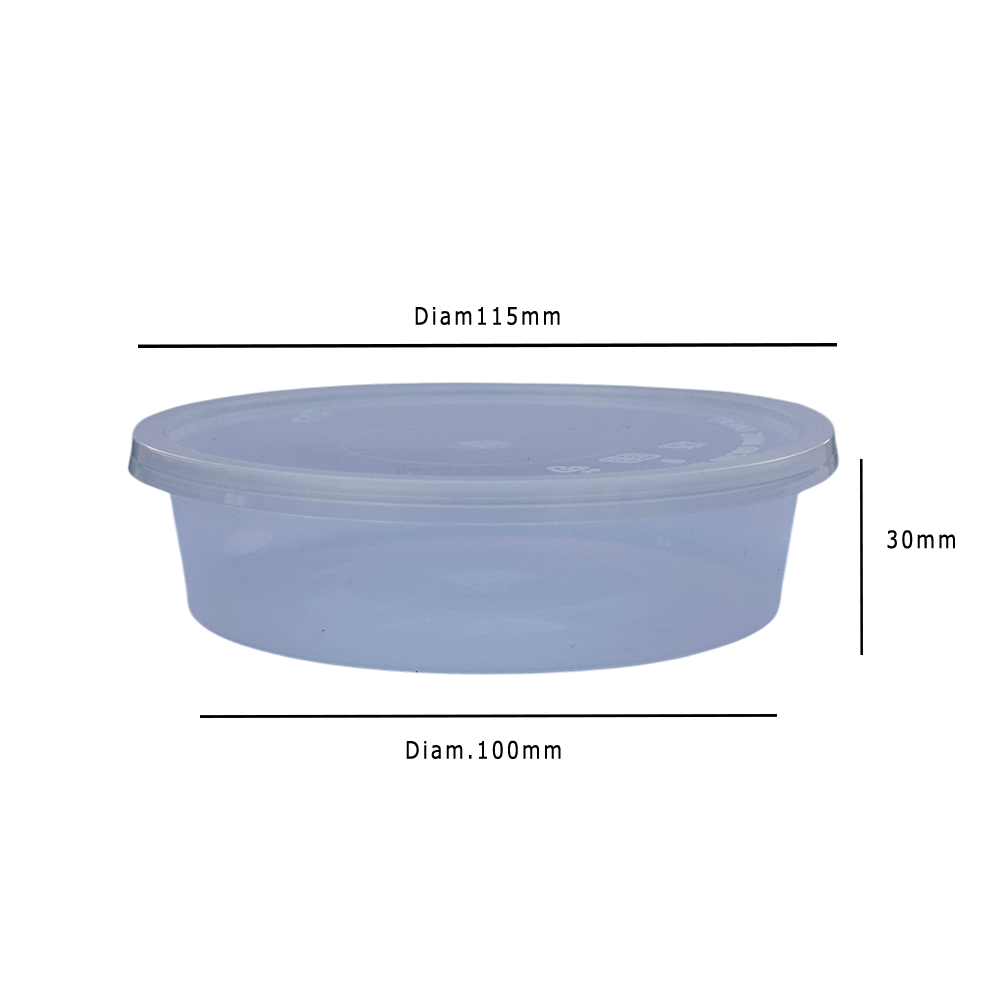 8oz Round PP Clear Microwave Container With Lid 228ml Dimensions - Propus Packaging