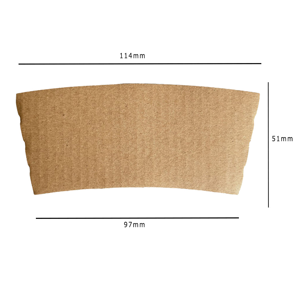 Kraft Clutch Sleeves For 8oz Paper Cups Dimensions - Propus Packaging