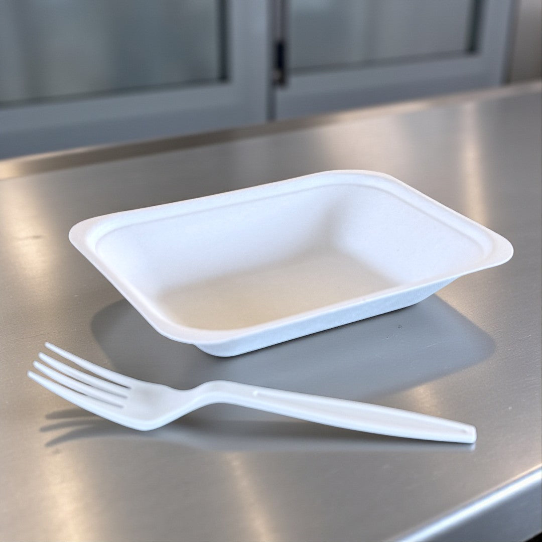 Bagasse Chip Tray 7x5 Front - Propus Packaging