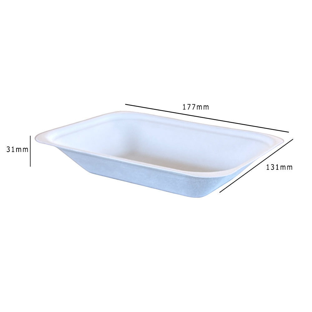 Bagasse Chip Tray 7x5 Dimensions - Propus Packaging