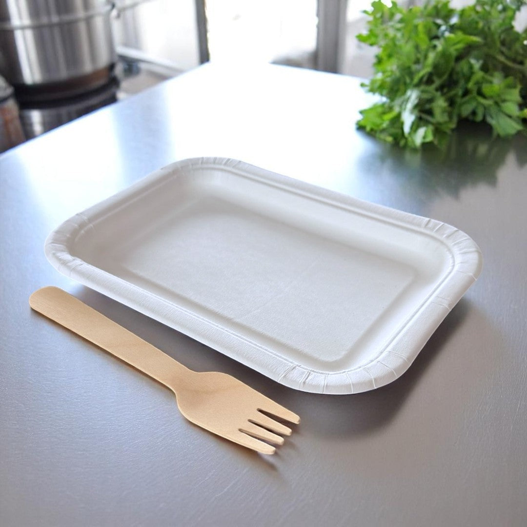 Bagasse Food Tray 185x135x18mm Lifestyle - Propus Packaging