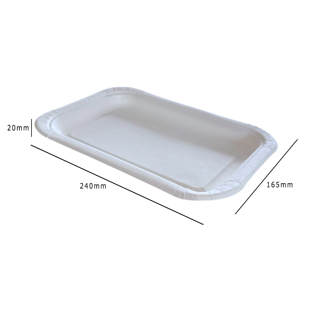 Bagasse Food Tray 240x165x20mm Dimensions - Propus Packaging