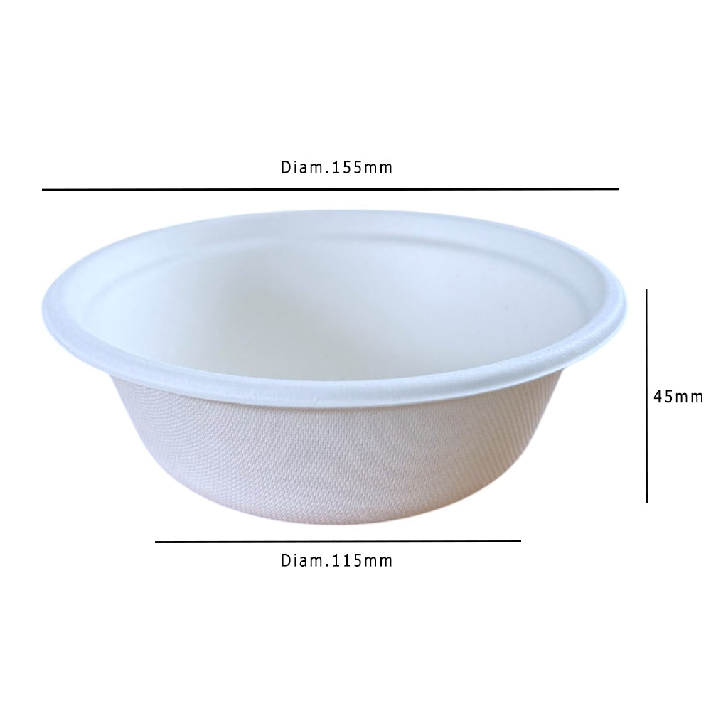 Bagasse 16oz Round Bowl Dimensions - Propus Packaging