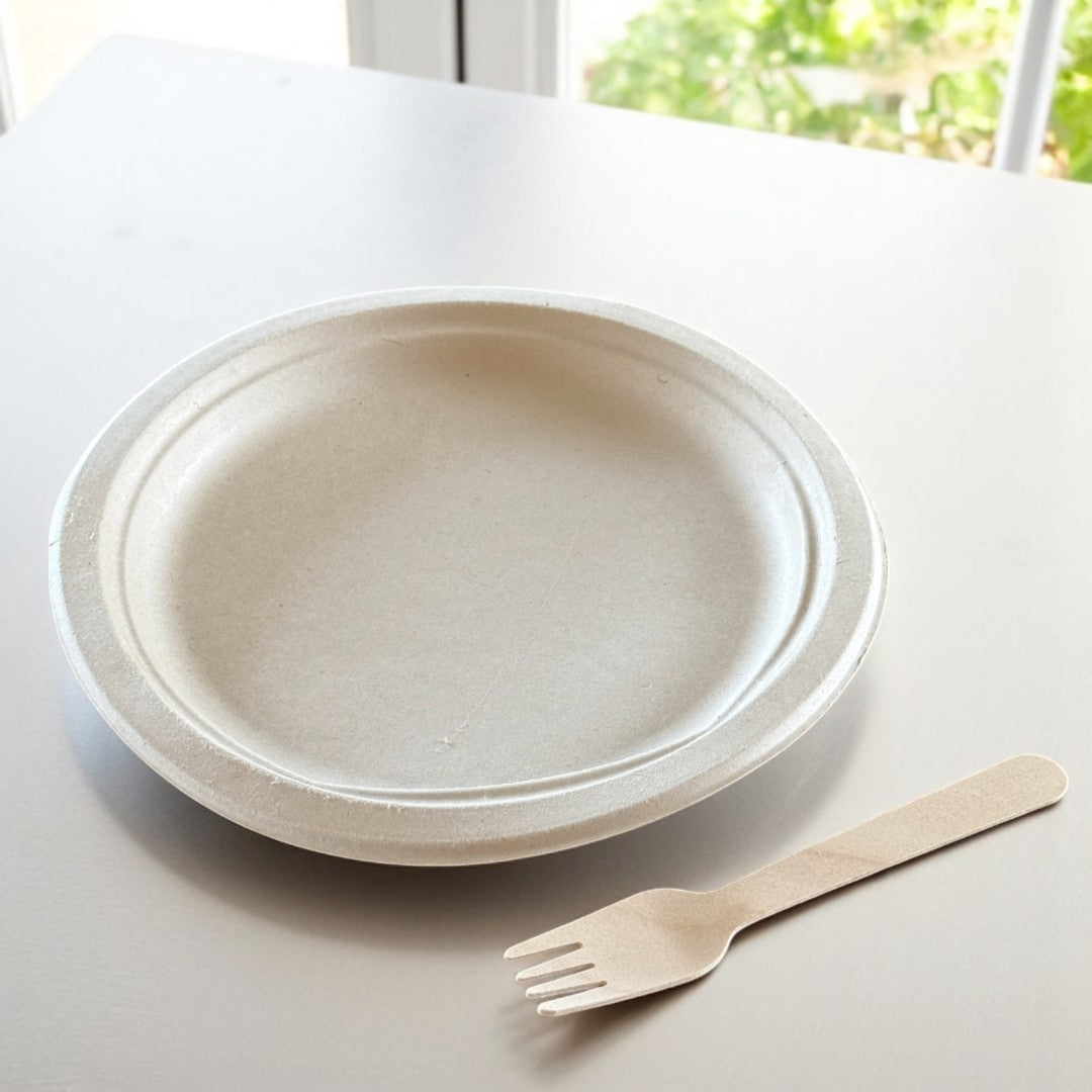 Bagasse 9" Round Plate - Propus Packaging