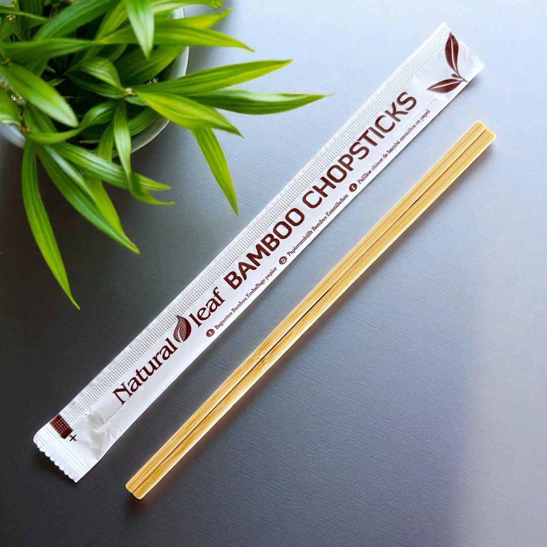 Bamboo Chopsticks With Paper Sleeve 229mm - Propus Packaging