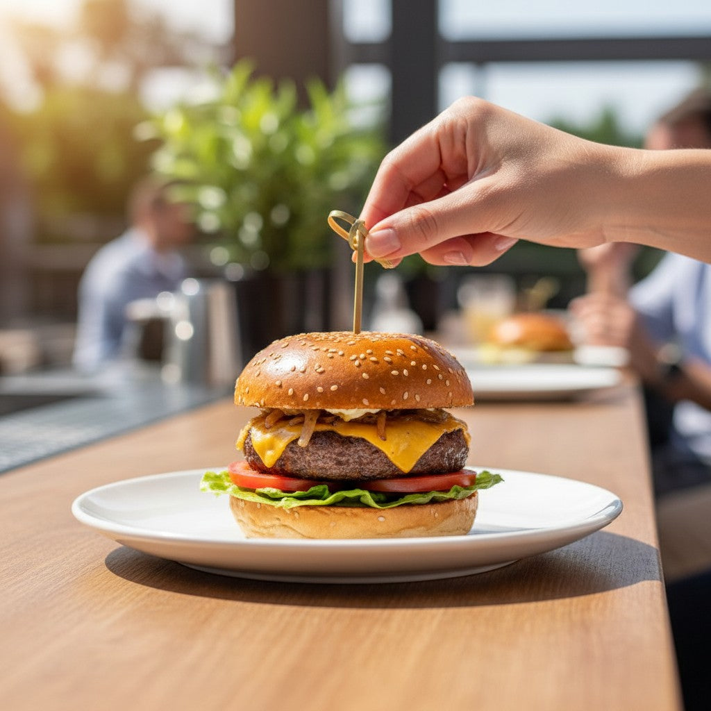 Bamboo Looped Skewers 90mm Burger - Propus Packaging