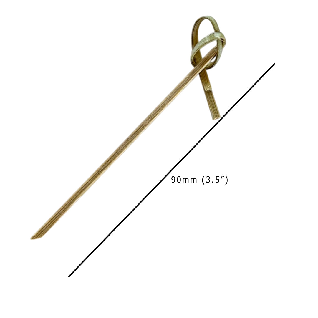Bamboo Looped Skewers 90mm Dimensions - Propus Packaging