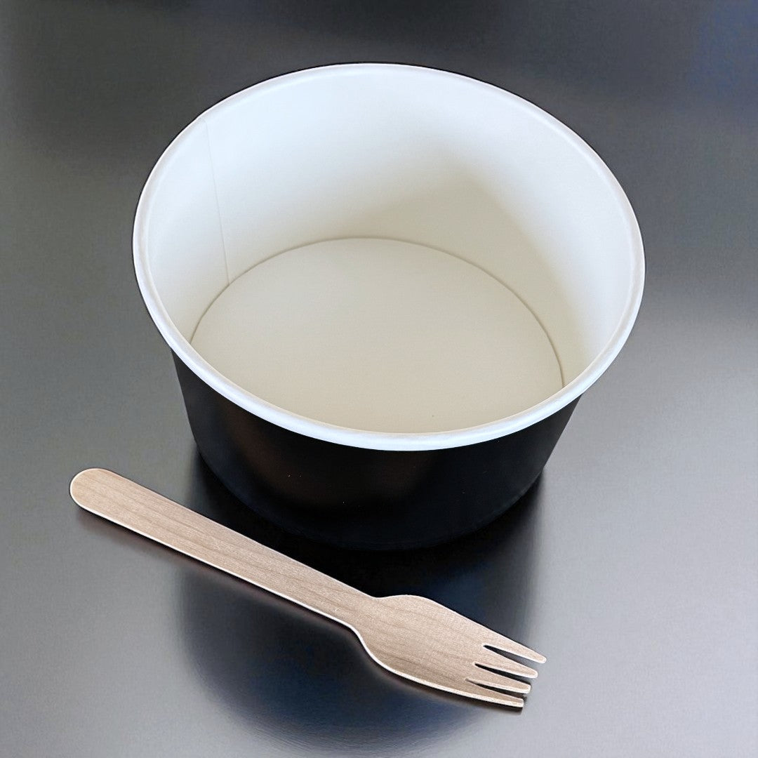 Black 1000ml Round Bowl Overhead - Propus Packaging