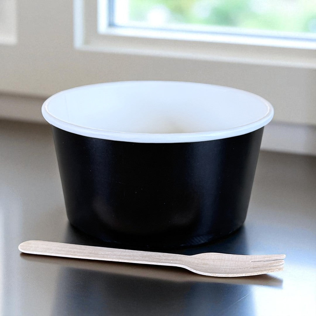 Black 1000ml Round Bowl Side - Propus Packaging