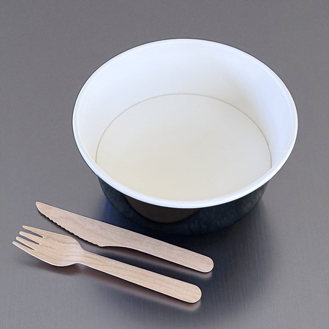 Black 1300ml Round Bowl Overhead - Propus Packaging