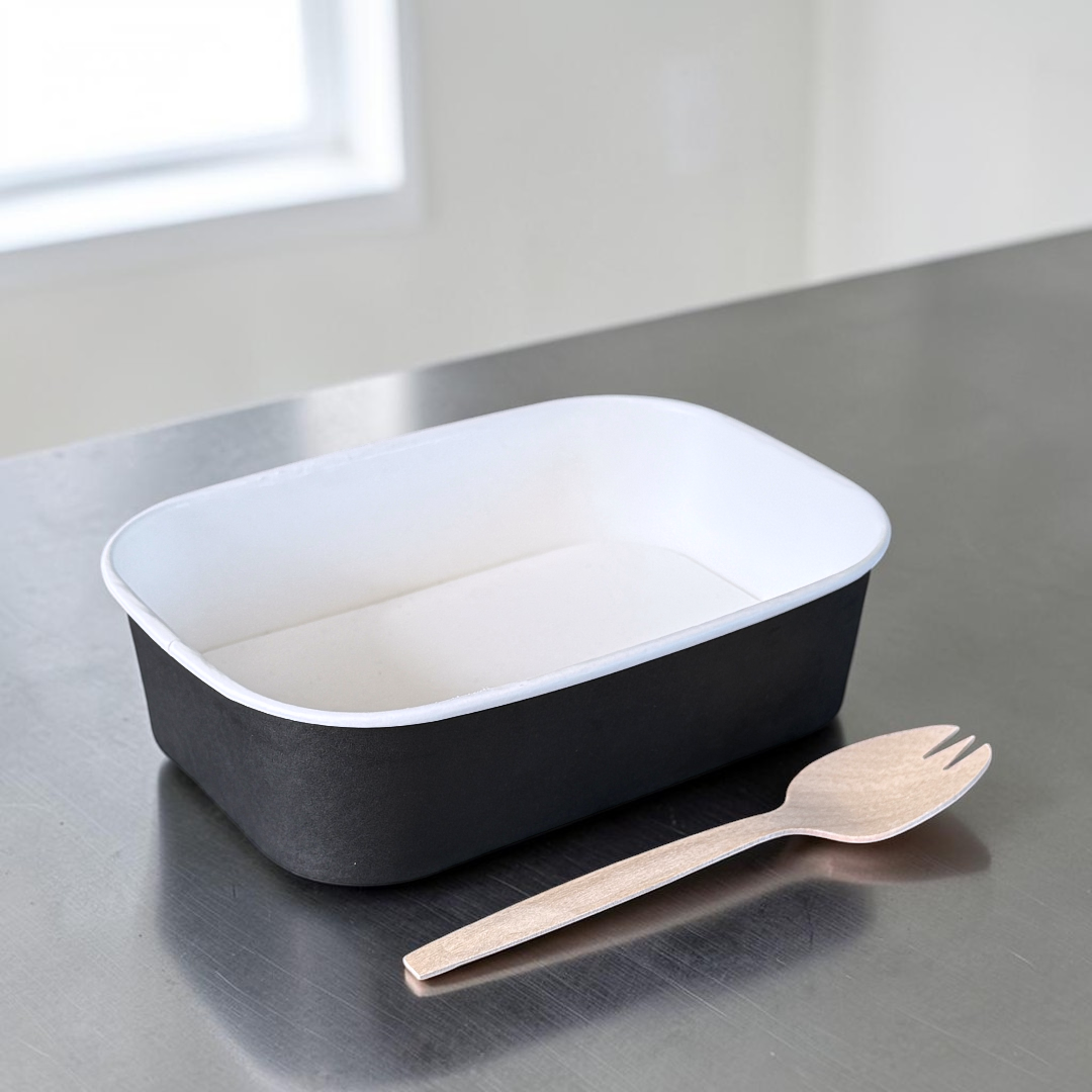 Black 500ml Rectangular Bowl - Propus Packaging