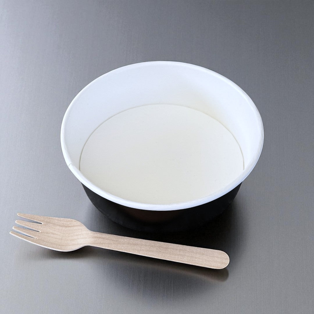 Black 500ml Round Bowl Overhead - Propus Packaging