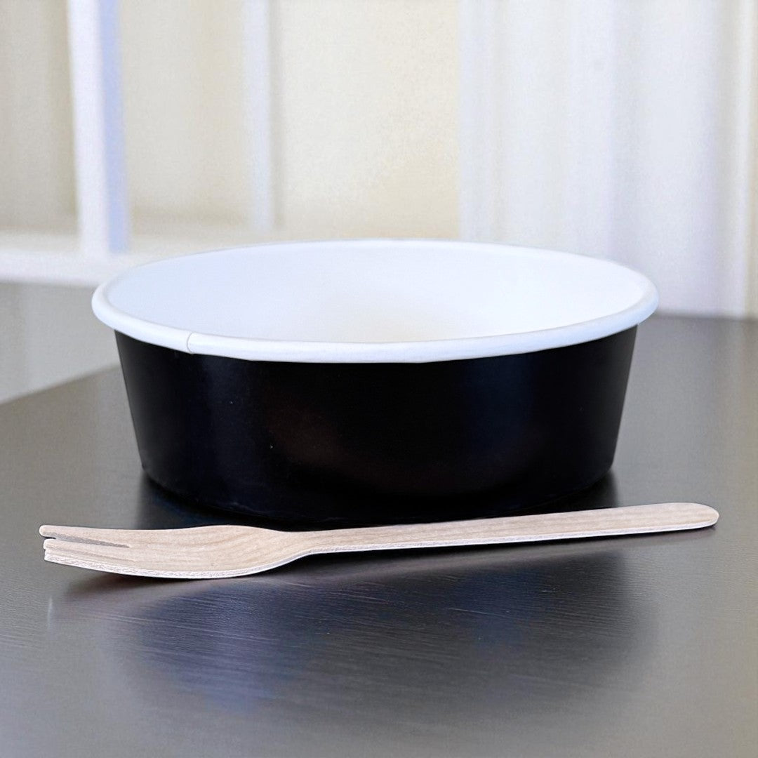 Black 500ml Round Bowl Side - Propus Packaging