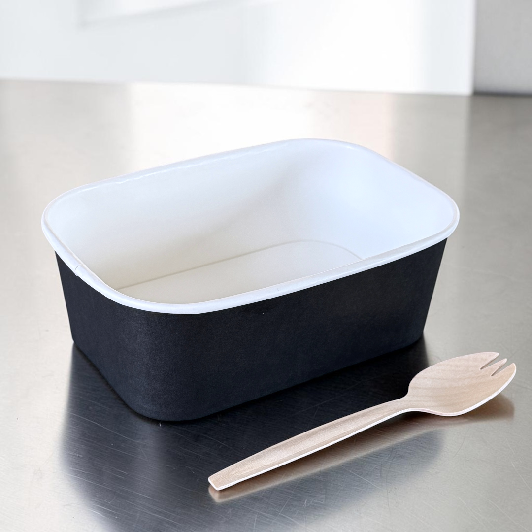 Black 750ml Rectangular Bowl - Propus Packaging 
