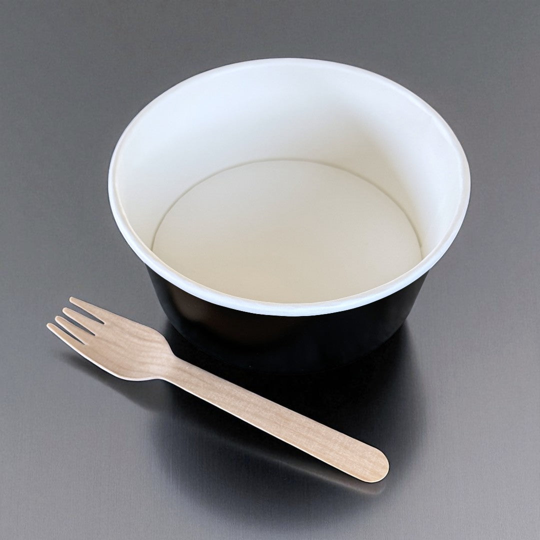 Black 750ml Round Bowl Overhead - Propus Packaging
