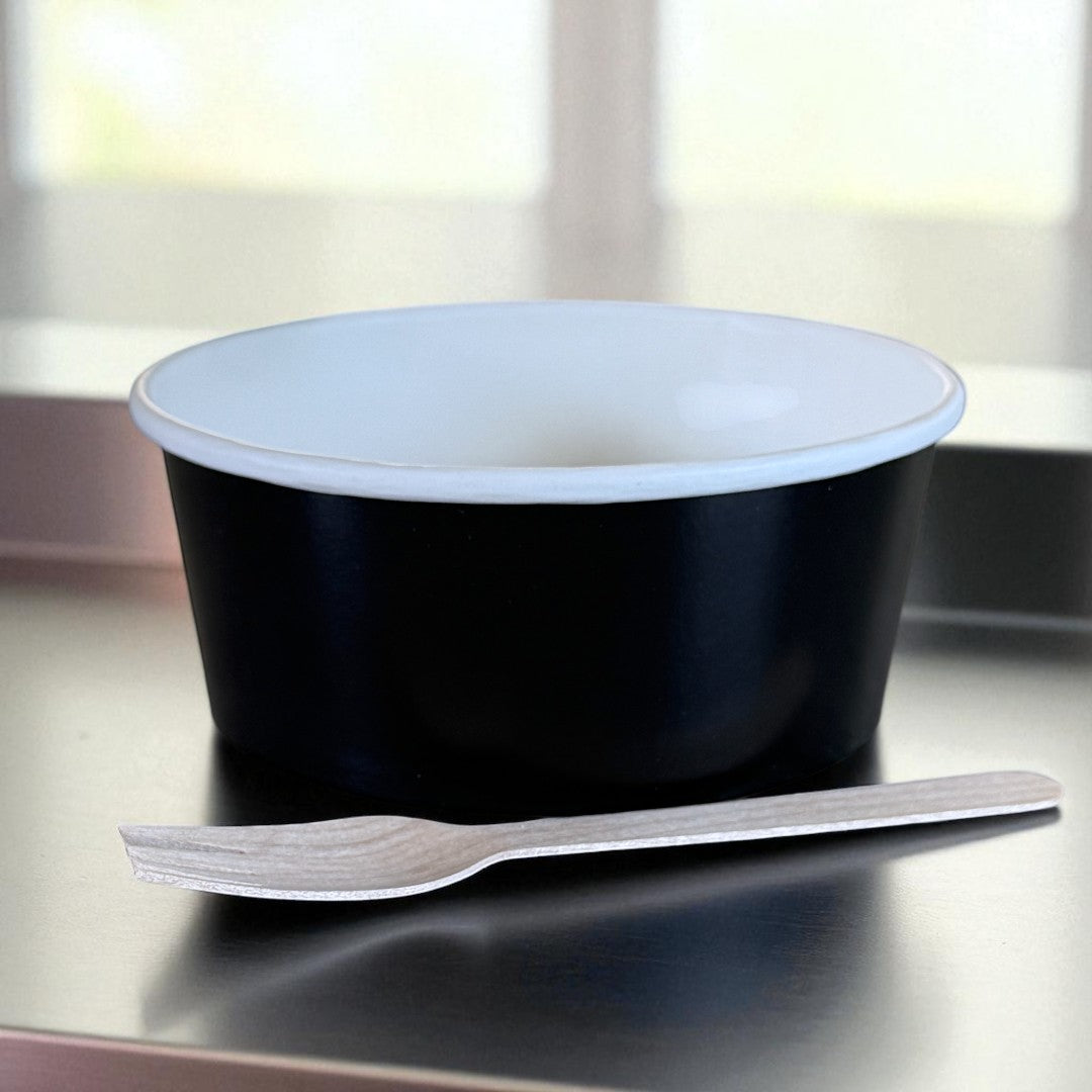 Black 750ml Round Bowl Side - Propus Packaging