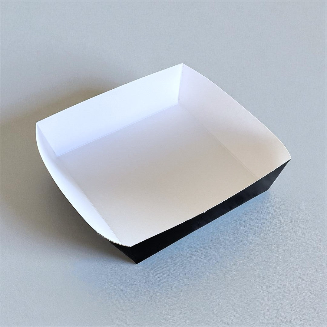Black Food & Burger Tray 150x150x44mm Overhead - Propus Packaging