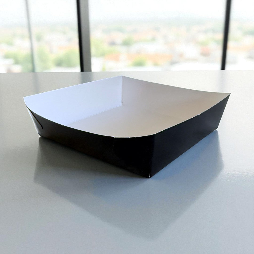 Black Food & Burger Tray 150x150x44mm - Propus Packaging