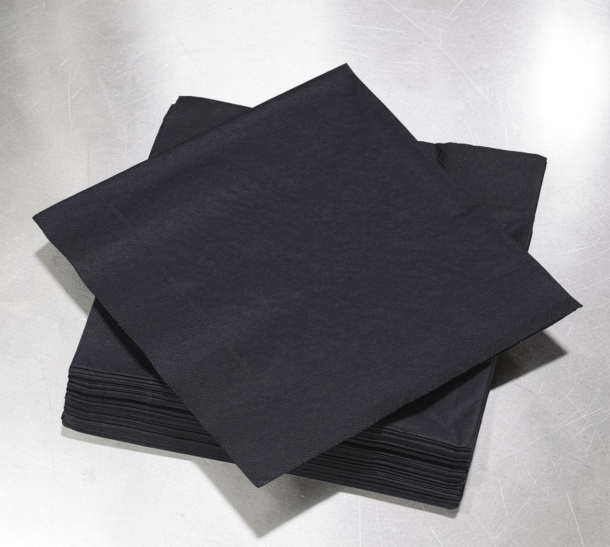 Black Paper Napkin 2-Ply 33x33cm 4 Fold Overview - Propus Packaging