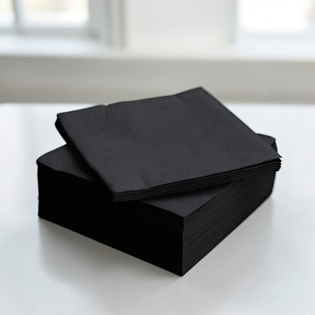 Black Paper Napkin 2-Ply 33x33cm 4 Fold - Propus Packaging