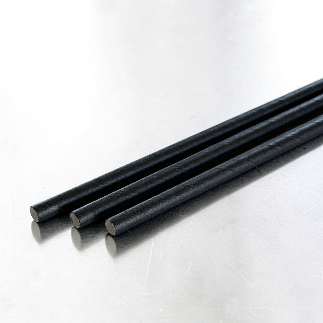 Black Paper Cocktail Straws Close Up - Propus Packaging