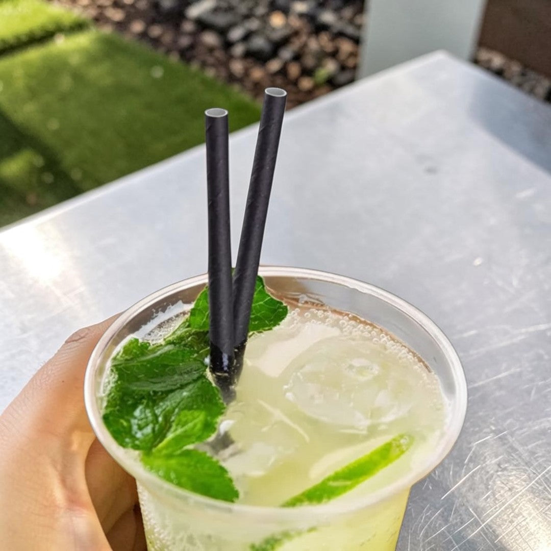 Black Paper Cocktail Straws Lifestyle - Propus Packaging