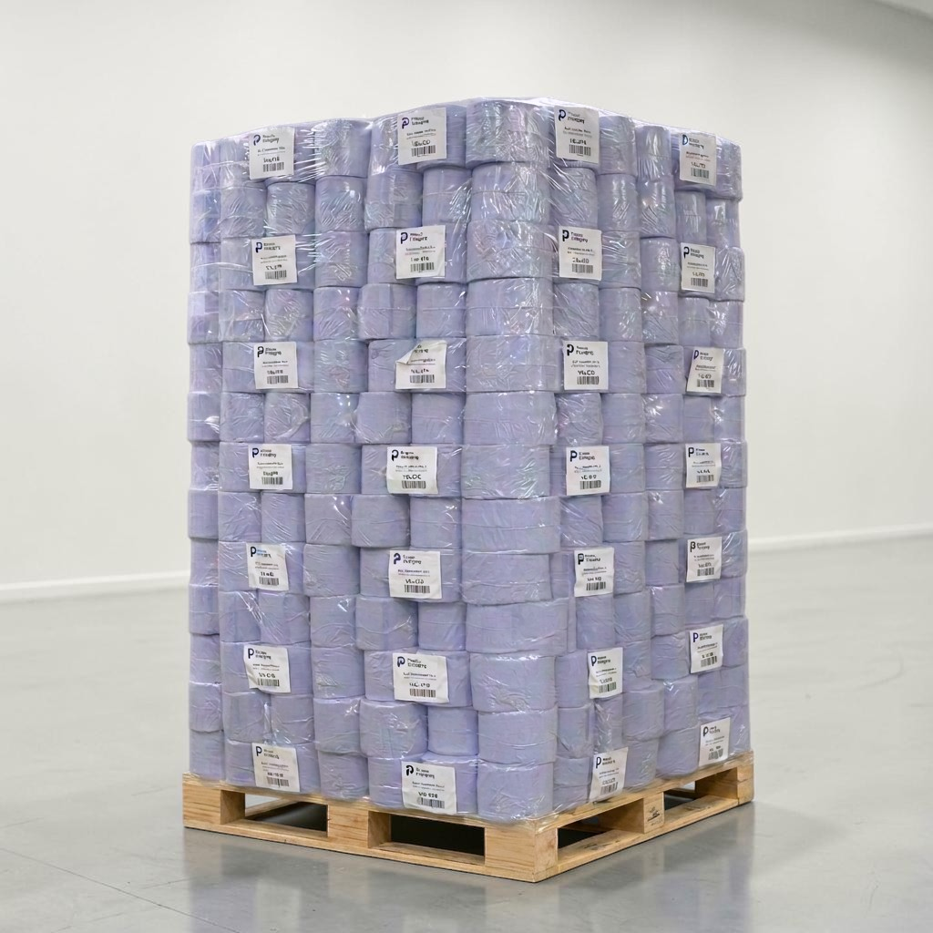 Pallet of Blue Roll - Propus Packaging