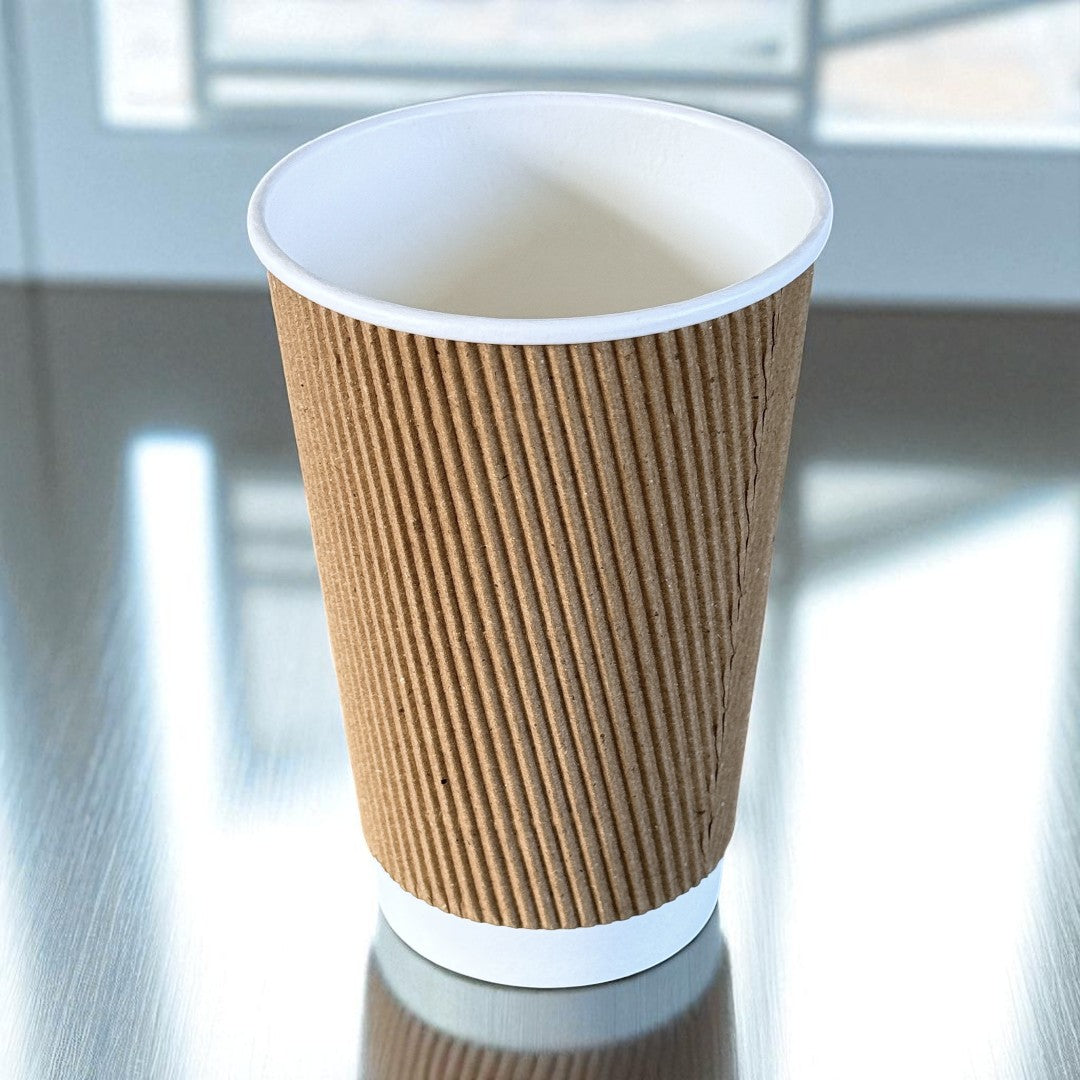 Brown Ripple Wall 16oz Paper Cup - Propus Packaging