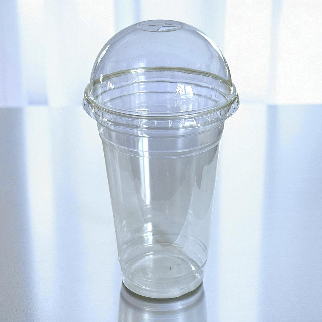 Clear 20oz Smoothie Cup With Dome Lid With Cross Hole - Propus Packaging
