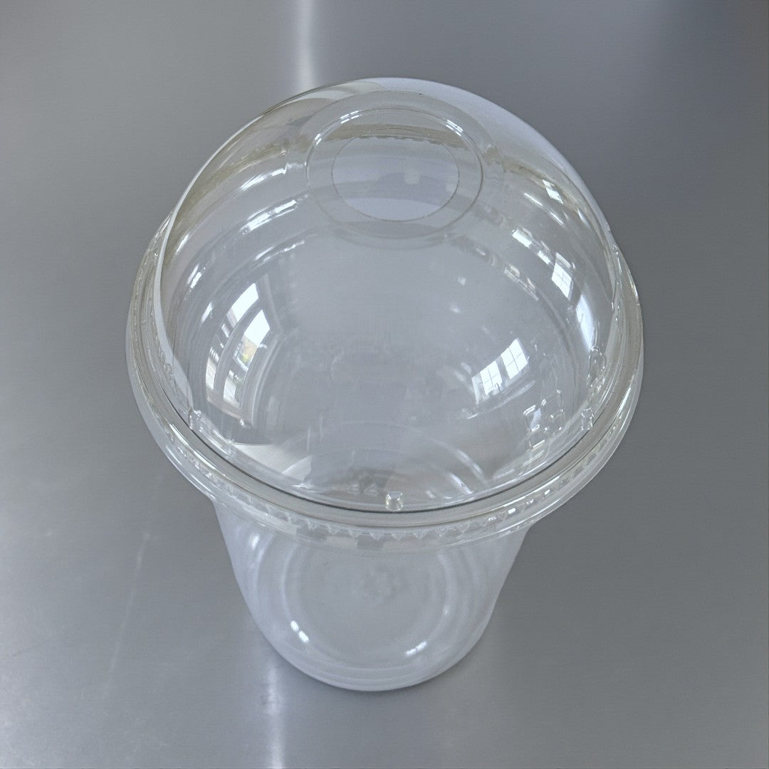 Clear 16oz Smoothie Cups With Dome Lid With Hole Overhead - Propus Packaging