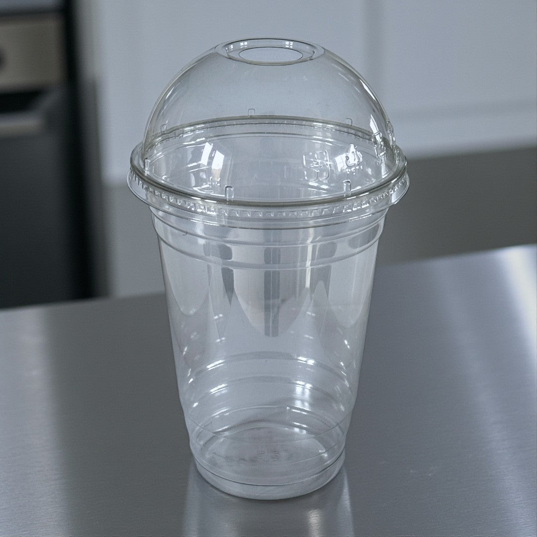 Clear 20oz Smoothie Cup With Dome Lid With Hole Side - Propus Packaging