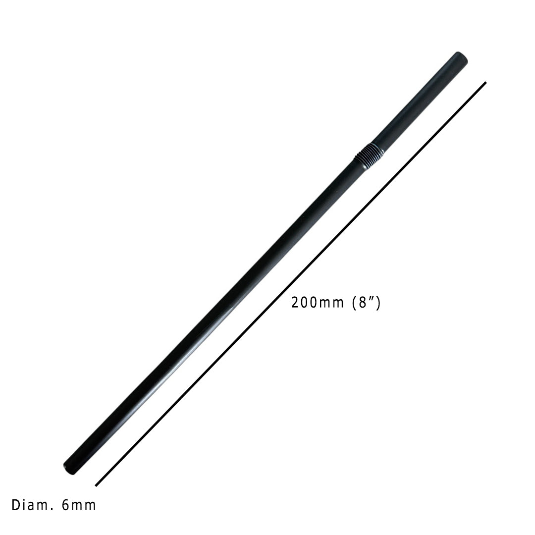 Flexible PLA 8" Biodegradable Black Straw 200x6mm Dimensions - Propus Packaging