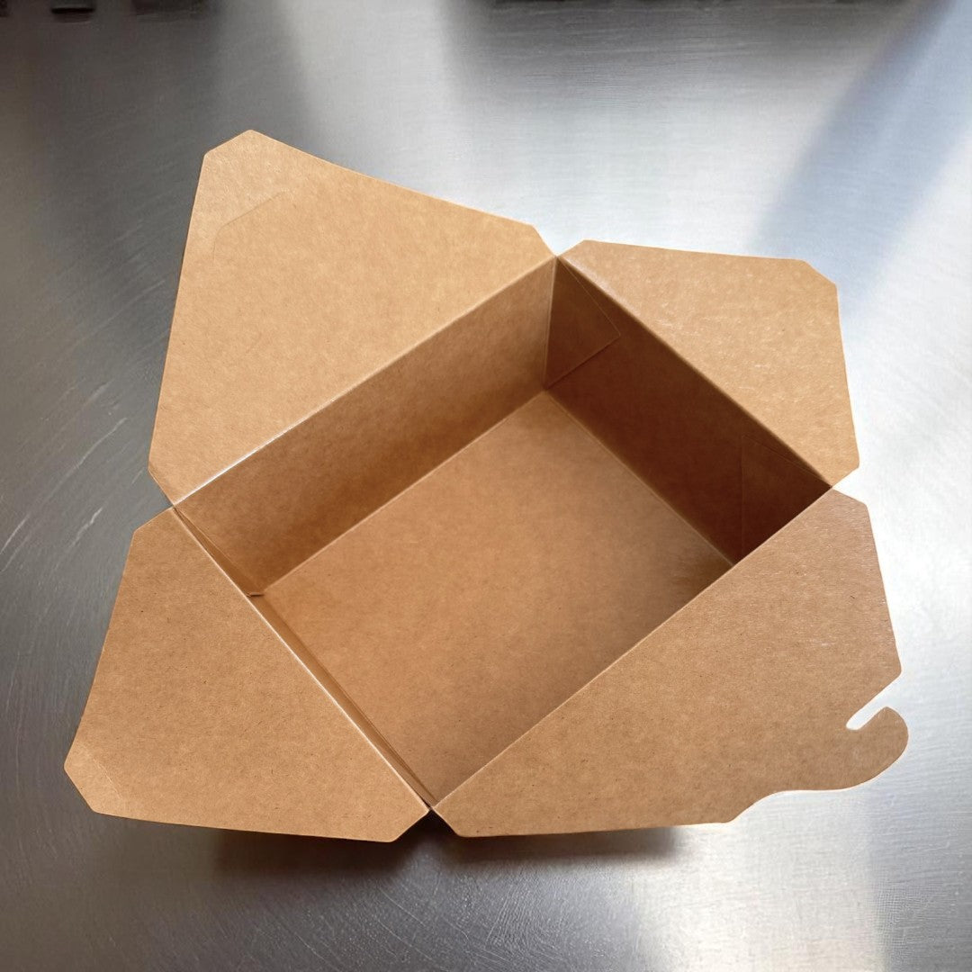 Grab N Go Kraft 1400ml Deli Meal Box Open - Propus Packaging