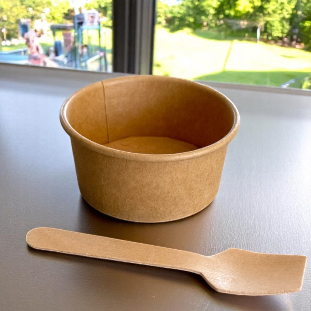 Grab N Go Kraft 2oz Sauce & Portion Pot With spoon - Propus Packaging